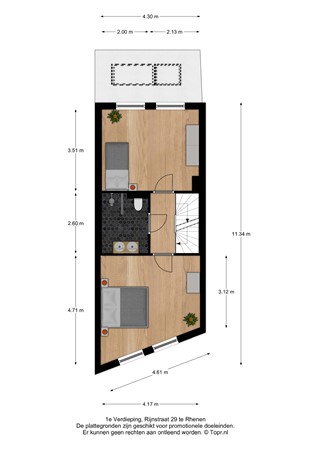 Floorplan - Rijnstraat 29*, 3911 KR Rhenen